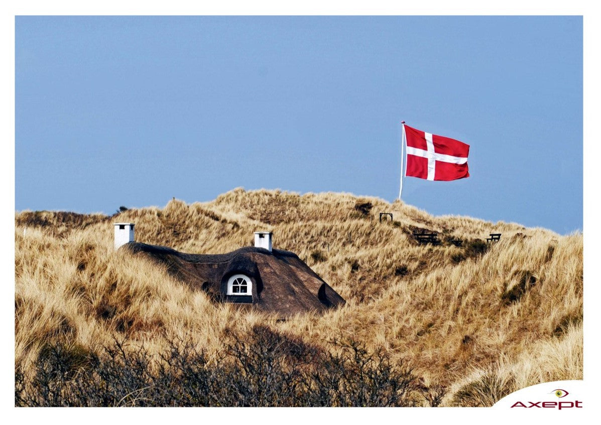 Dansk vestkystlandskab med dannebrog - et af de 110 billeder i sættet med Visual discover billeder