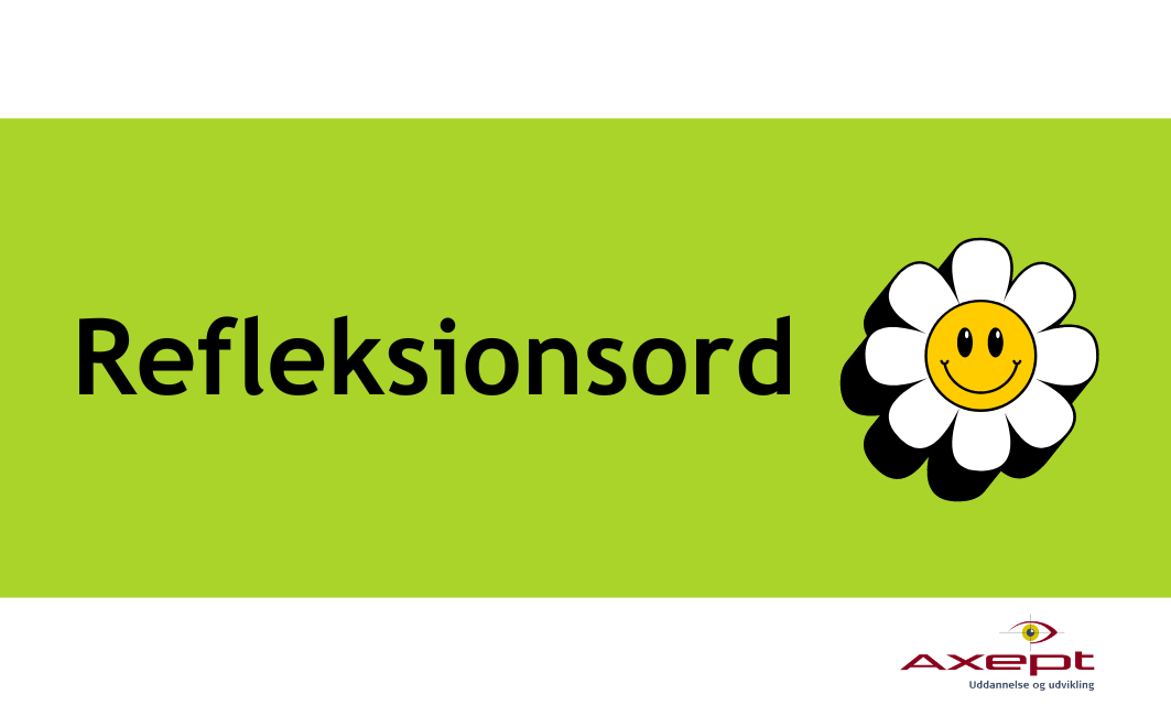 Refleksionsord - forsidekortet til sættet