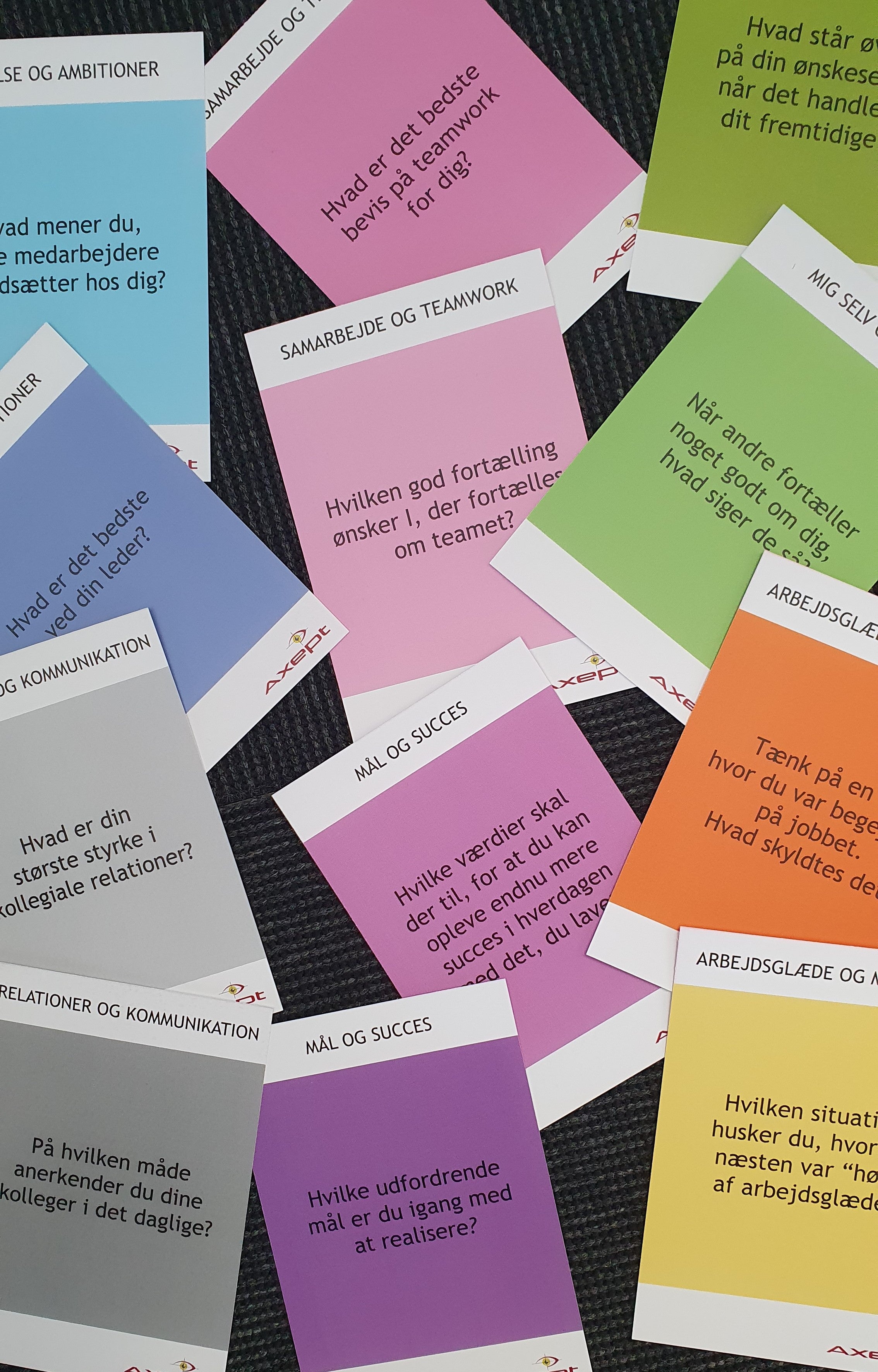 Brug kortene til at sætte gang i dialogen på arbejdspladsen. 