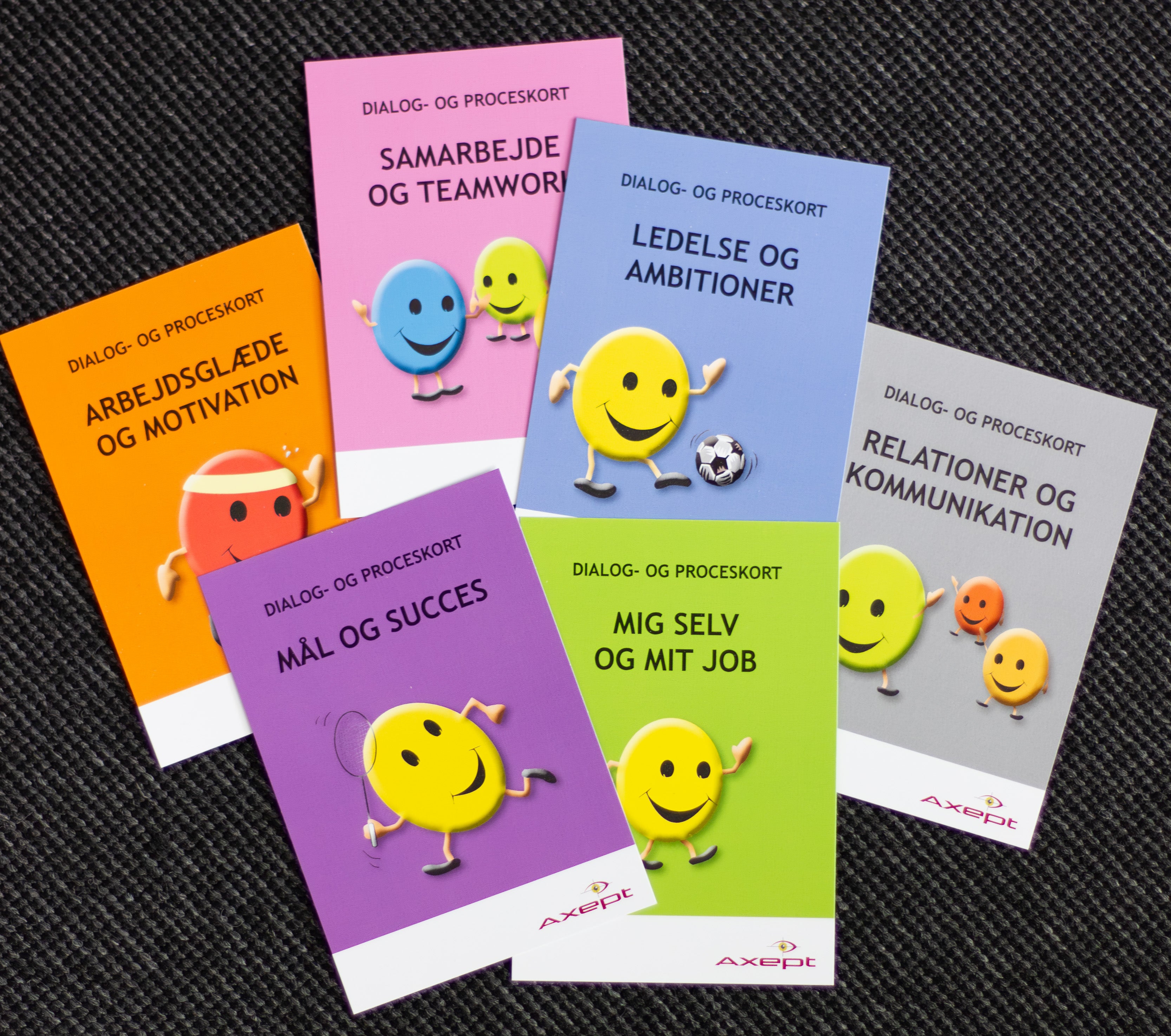 Et sæt kort, der er gode til at sætte forskellige emner på arbejdspladsen på dagordenen. 