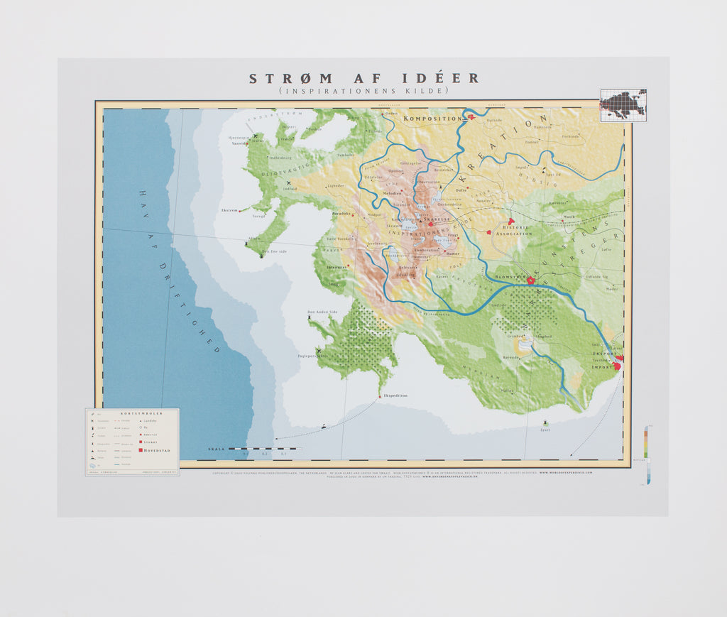 Kunstens Narrestreger og Inspirationens Kilde er nogle af de steder, du kan besøge på det kreative landkort Strøm af ideer. Fortsæt selv udforskningen eller lad kortet være et visuelt udgangspunkt for samtalen. 